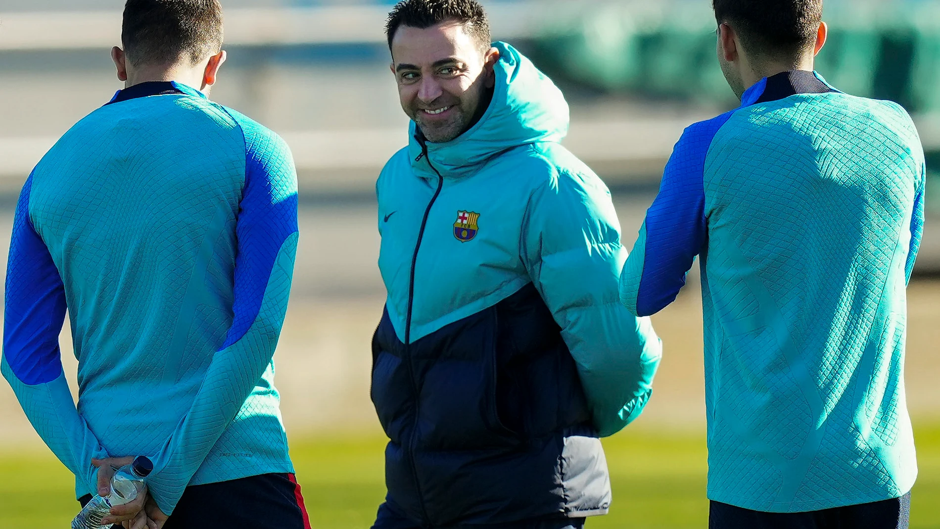 Xavi Hernández, durante un entrenamiento del Barcelona
