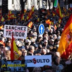 Manifestación en la Plaza de Cibeles de Madrid bajo el lema "Por España La Constitución y La Democracia".