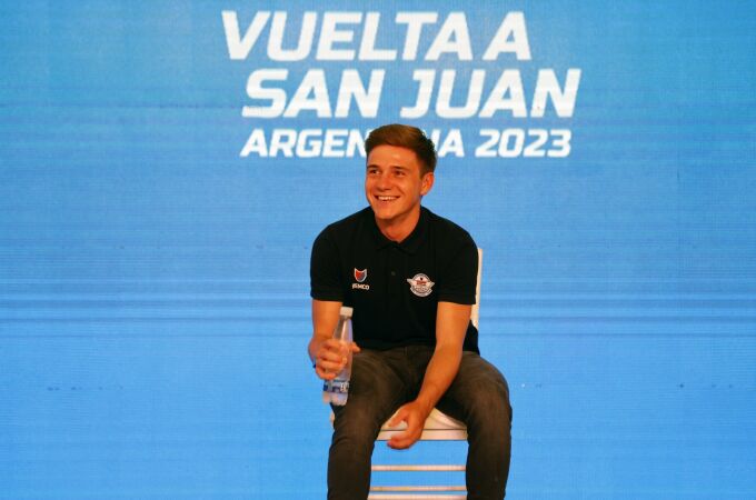Remco Evenepoel, en la rueda de prensa de presentación de la Vuelta a San Juan