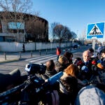 El expresidente de la Comunidad Valenciana Francisco Camps ofrece declaraciones a los medios a su llegada al juicio de la trama 'Gürtel', en la Audiencia Nacional.