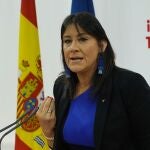 Ana anchez, secretaria de organización del PSOE de castilla y León, atiende a la prensa
