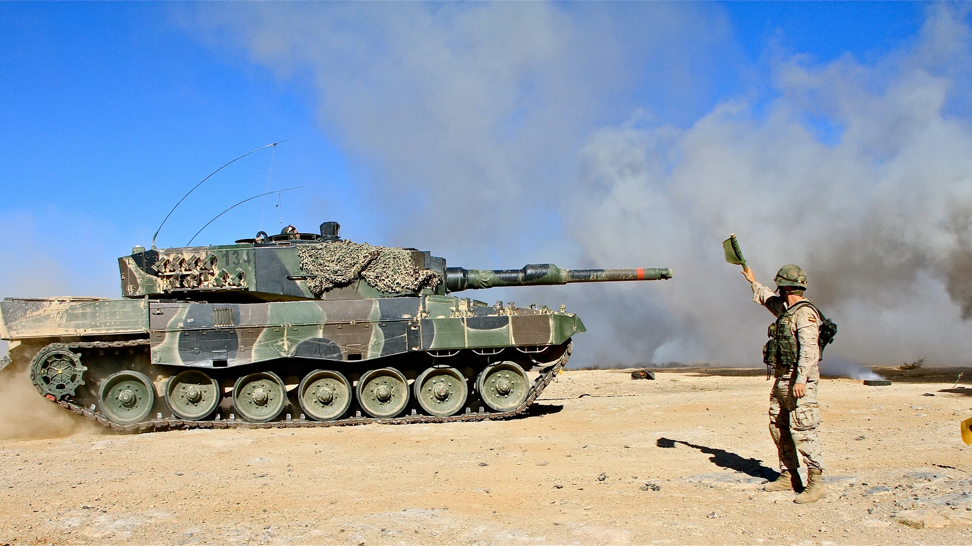 Un "Leopard" 2A4 del Regimiento "Montesa" de Ceuta