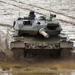 Un tanque Leopard 2A6 en un entrenamiento en Münster, Alemania