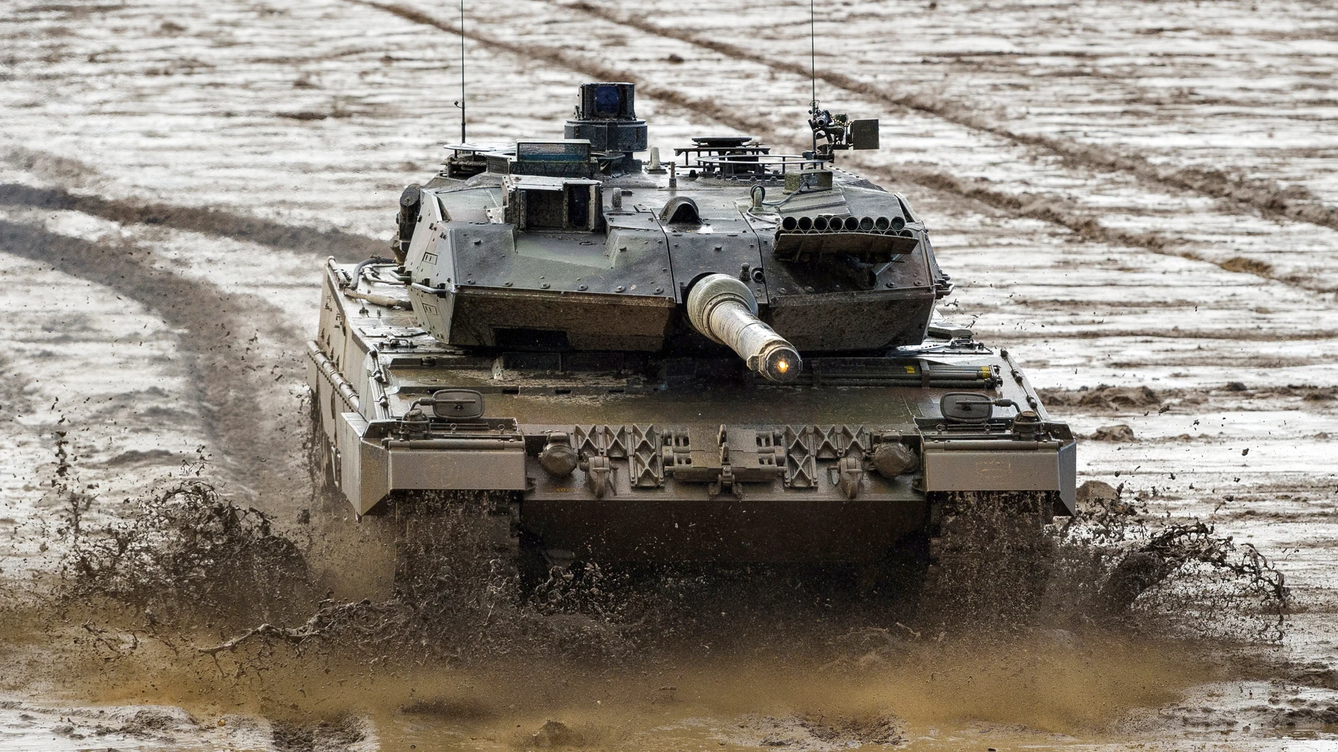 Un tanque Leopard 2A6 en un entrenamiento en Münster, Alemania