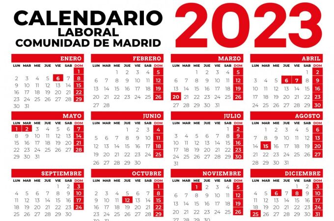 Calendario Laboral de Madrid en 2023
