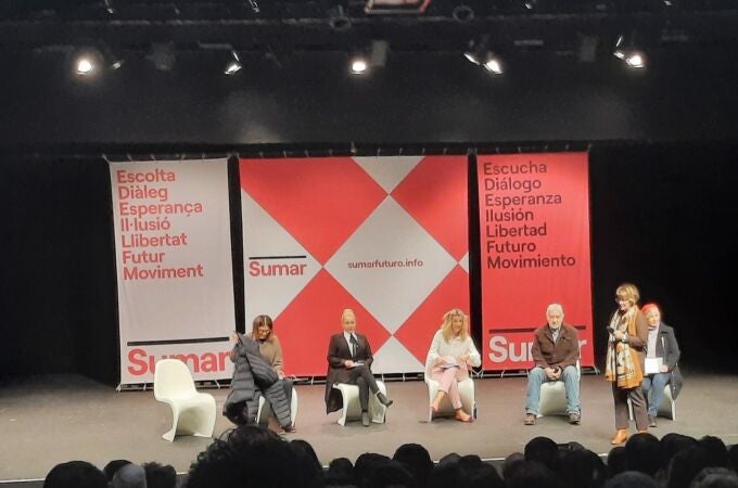 La vicepresidenta del Gobierno, Yolanda Díaz, antes de comenzar el acto de escucha de Sumar.EUROPA PRESS27/01/2023