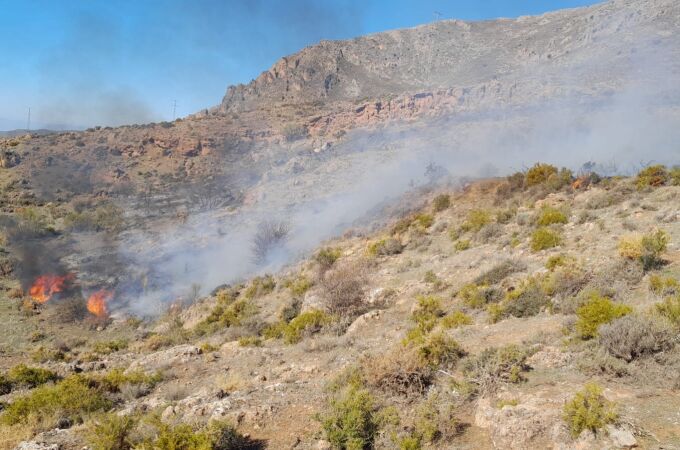 Incendio en un paraje de Güejar Sierra, en Granada