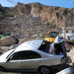 Desprendimiento en la carretera A-395, a su paso por Güéjar Sierra (Granada)