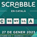 Cartel de la competición de "Scrabble en catalán" del Centre Octubre