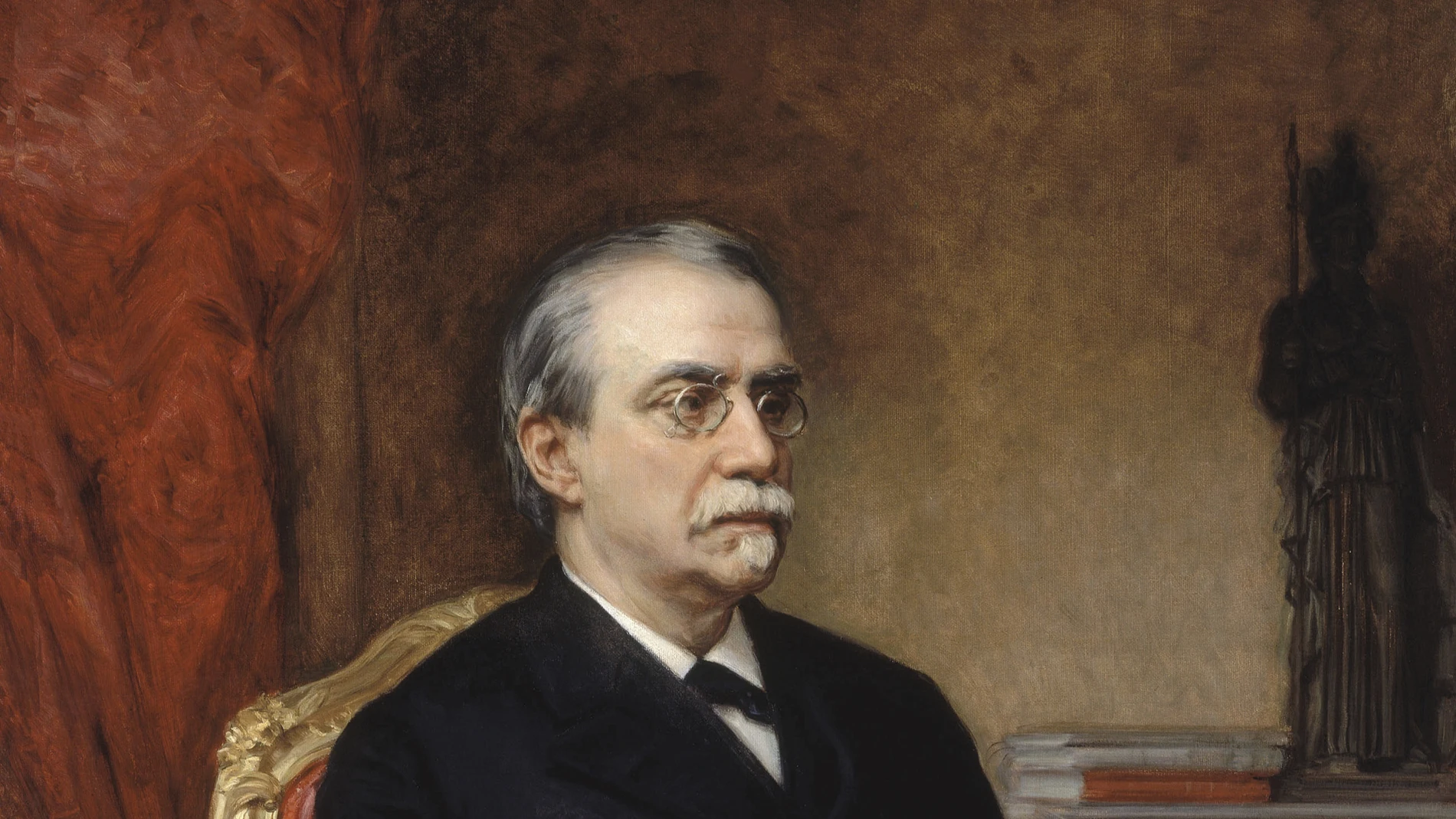 Retrato del político e historiador español Antonio Cánovas del Castillo 