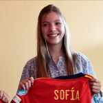 La infanta Sofía con una camiseta de la Selección