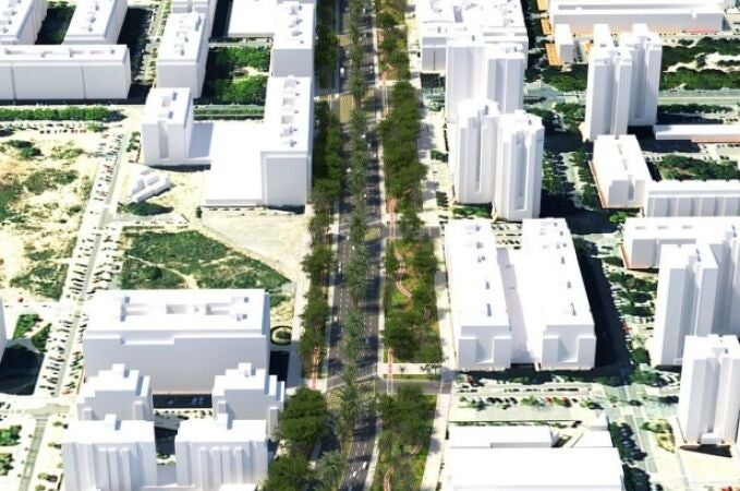 Imagen del planeamiento propuesto para reformar y renaturalizar la avenida Ausiàs March