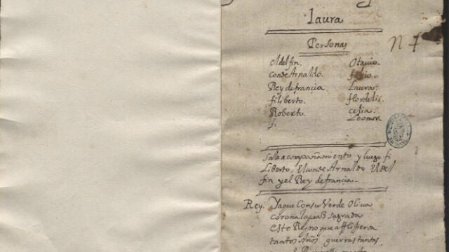 Primera página del manuscrito de Lope de Vega