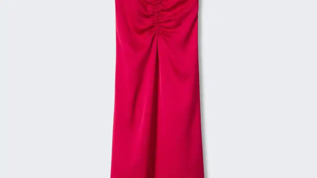 Vestido satinado fruncido