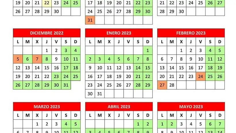 Calendario escolar de Madrid en el curso 2022-2023