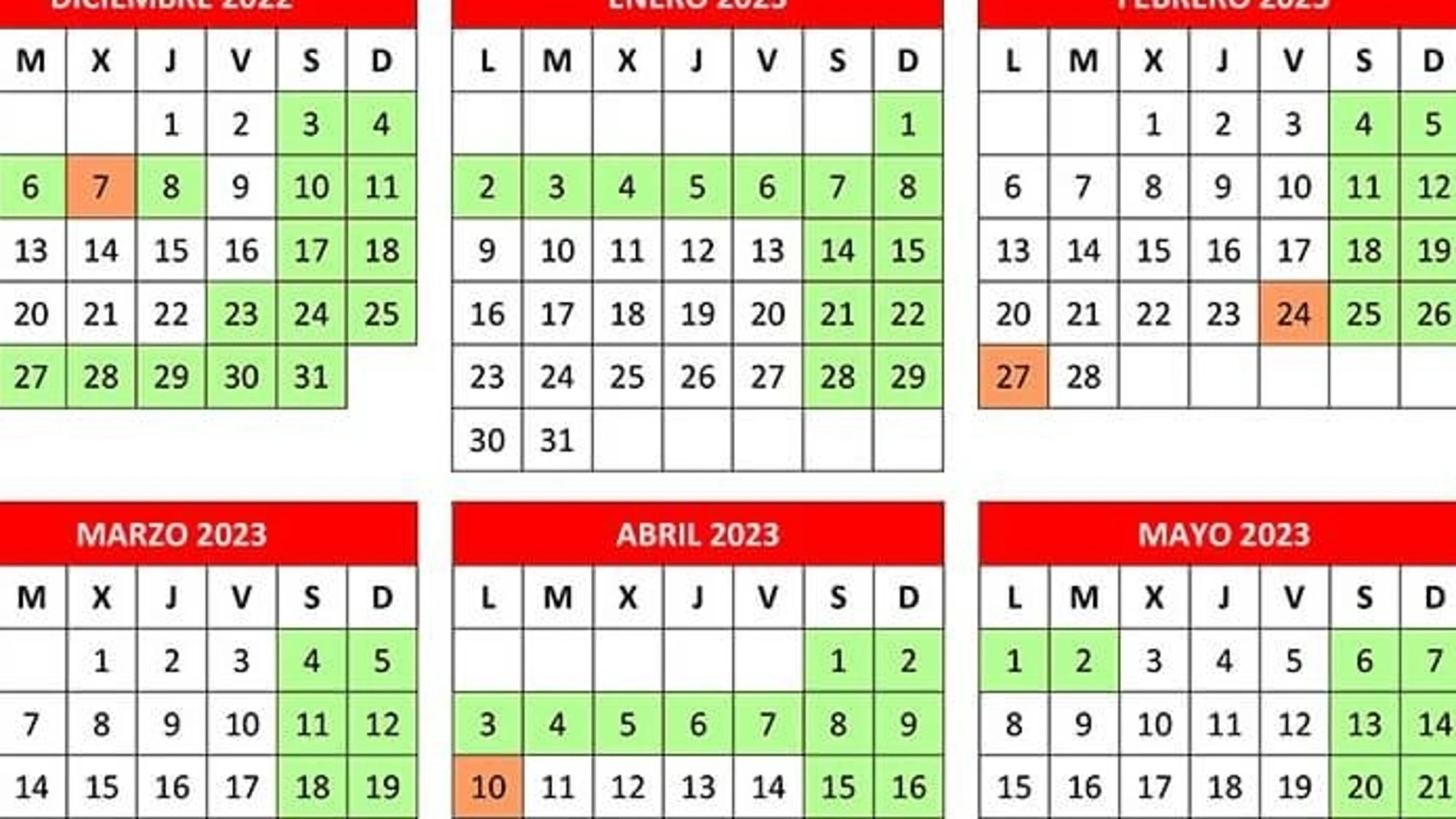 Calendario escolar de Madrid en el curso 2022-2023