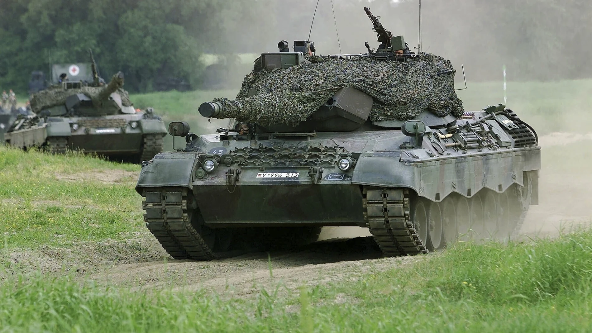 Un carro de combate Leopard (AP Photo/Eckehard Schulz, File)