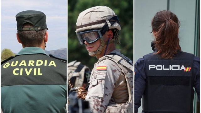 Guardias civiles, militares y policías nacionales cobran un sueldo base inferior al SMI