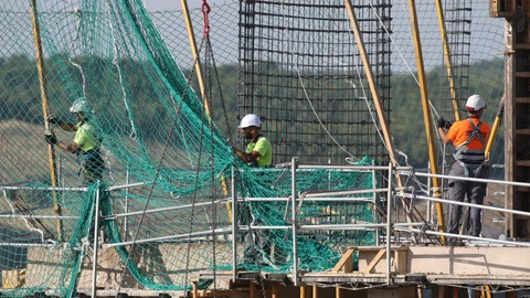 Obras de construcción de viviendas en Rivas, en agosto de 2021