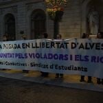 Protesta en Barcelona contra la petición de libertad de Dani Alves.