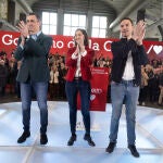 Pedro Sánchez presenta a Reyes Maroto como candidata por el PSOE a la alcaldía de Madrid. Acompañada del candidato a la Presidencia de la Comunidad de Madrid, Juan Lobato.