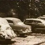 Coches nevados en Sevilla en 1954