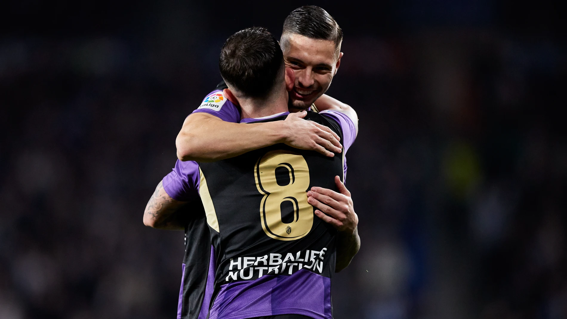 Ramon Rodriguez 'Monchu' and Javi Sanchez of Real Valladolid