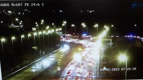 Cortada la entrada a Madrid en el kilómetro 22 de la M-607