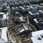 Aerial views of destruction in Turkey following powerful earthquakes