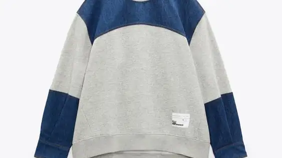 SUDADERA COMBINADA DENIM