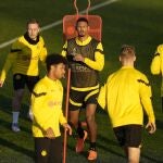 Sébastien Haller, en el entrenamiento del Borussia Dortmund