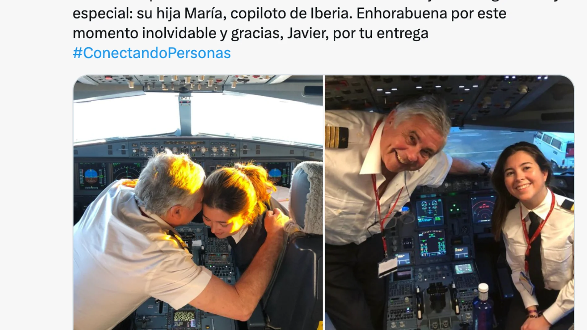 Padre e hija al mando: la emotiva despedida del comandante Javier Gomis en su último vuelo con Iberia"