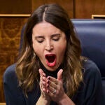 Irene Montero, Ministra de Igualdad durante la sesión de control al gobierno en el Congreso de los Diputados.