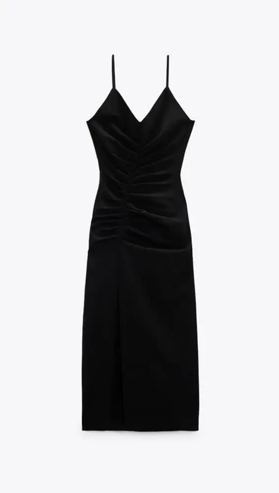 Vestido midi drapeado