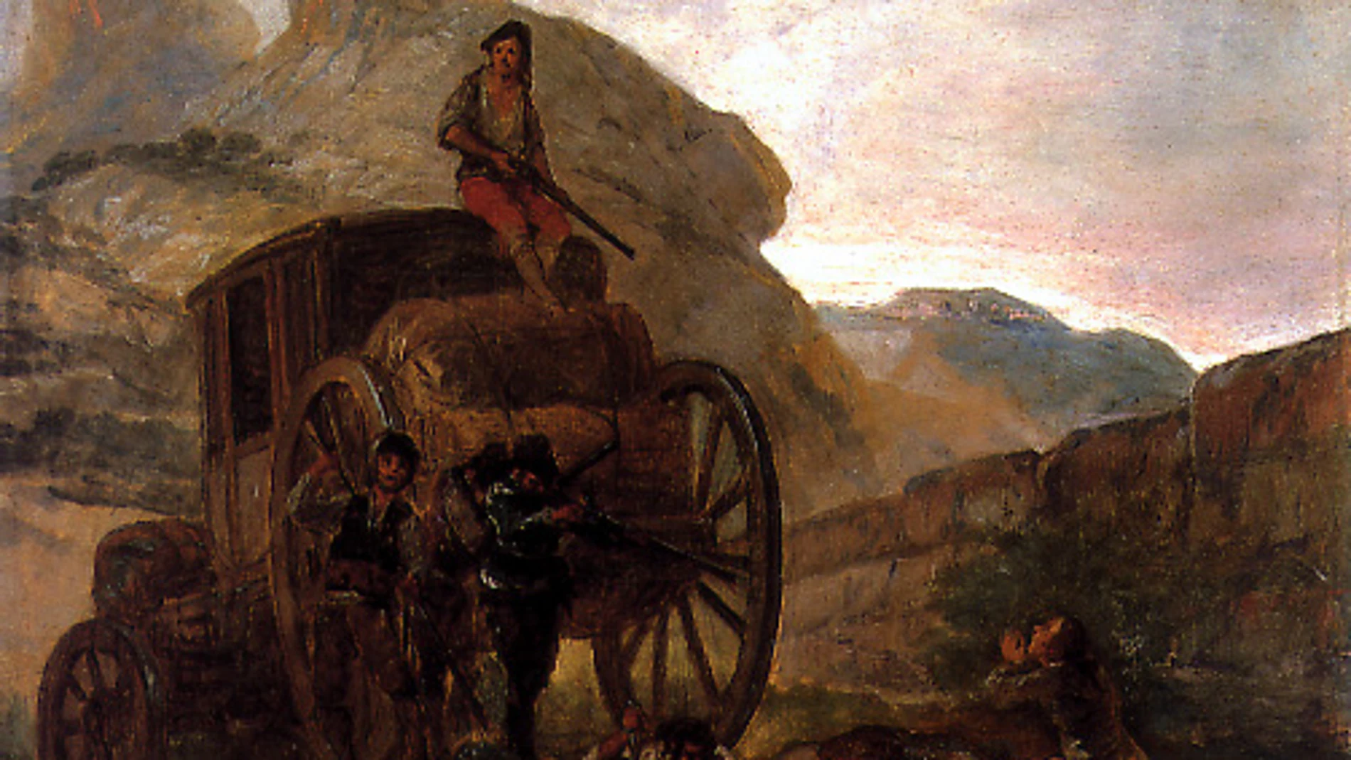 «Asalto de ladrones», de Goya, donde retrataba a estos personajes populares