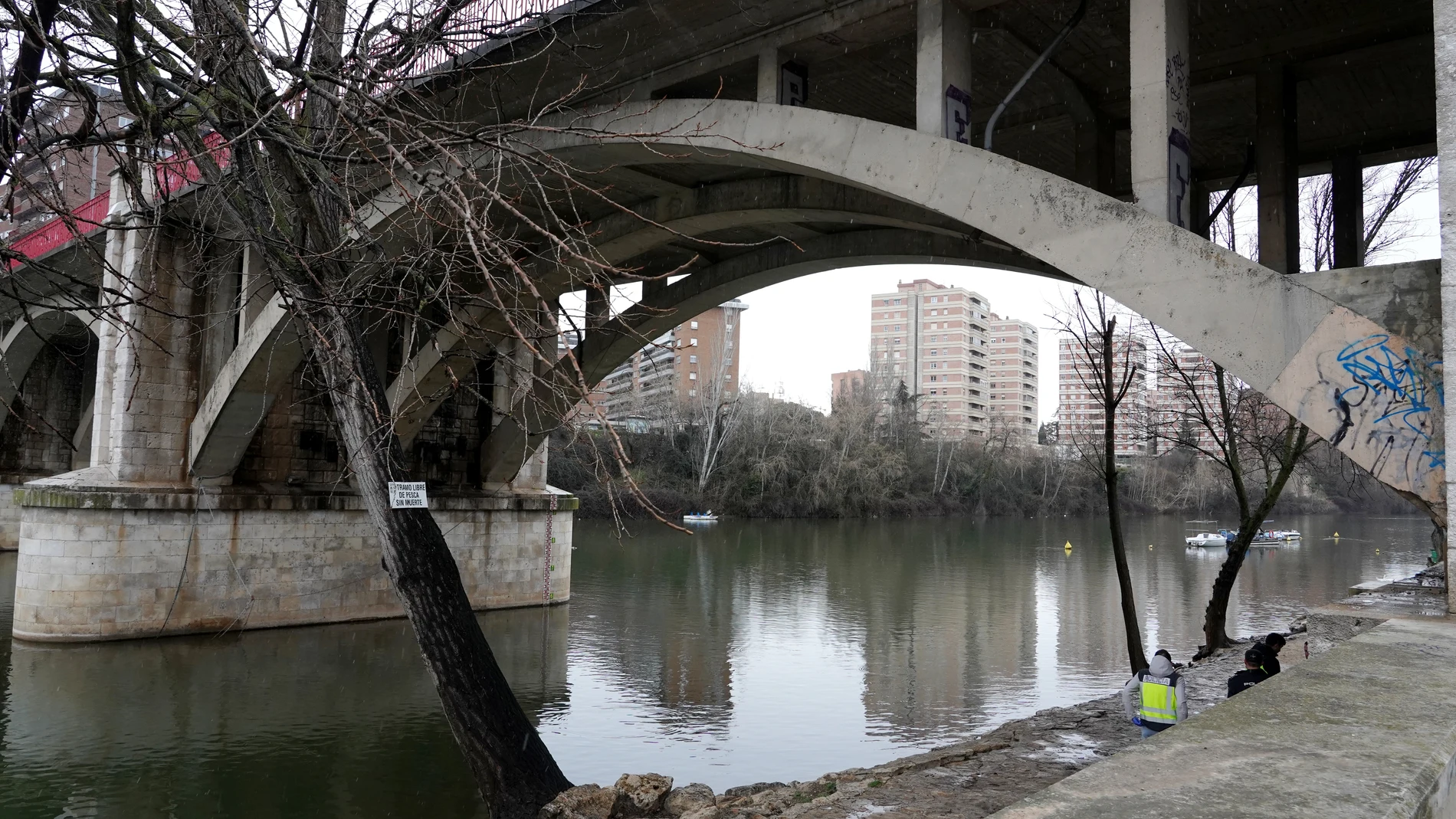 Puente del Poniente de Valladolid donde ha aparecido el cadáver en las aguas del Pisuerga
