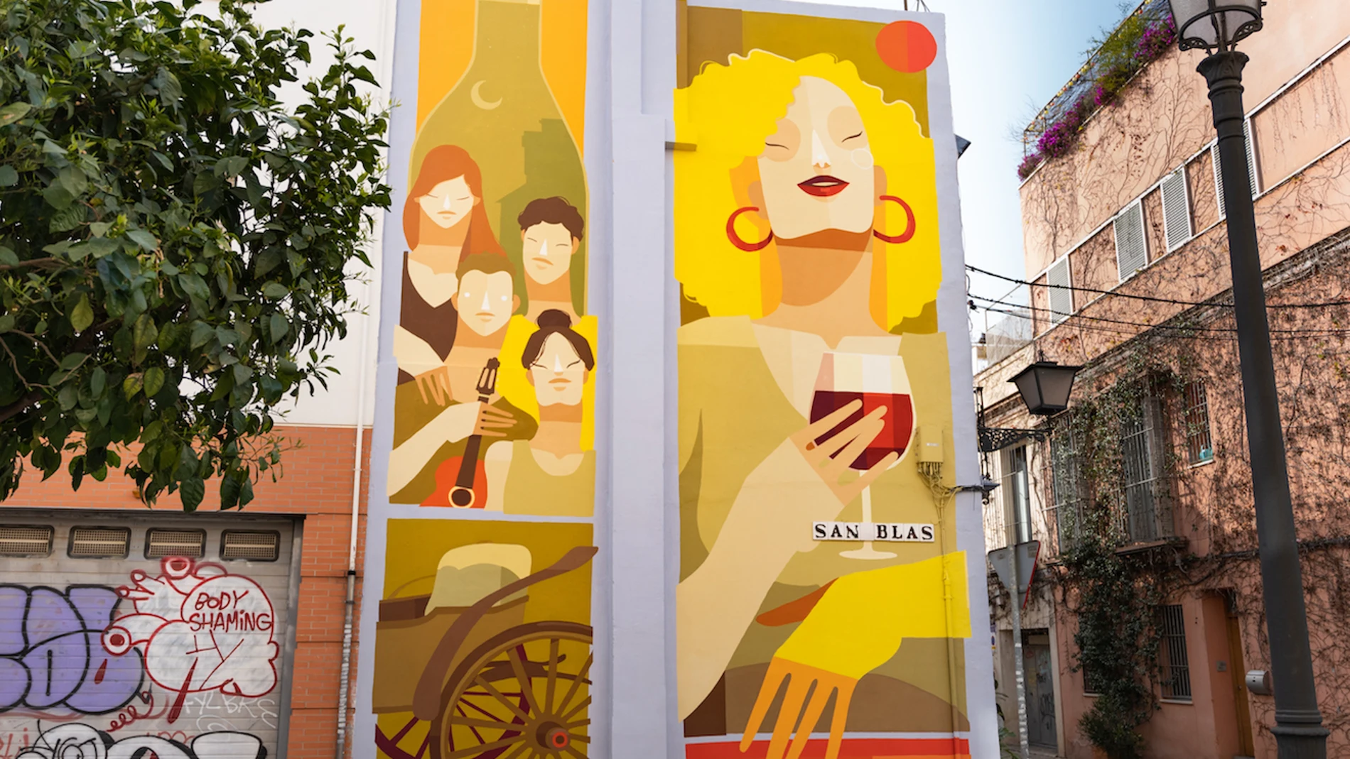 Zësar Bahamonte realiza un mural en homenaje a Teresa Onieva