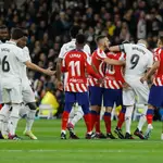 Partido de Liga entre el Real Madrid y el Atletico de Madrid.
