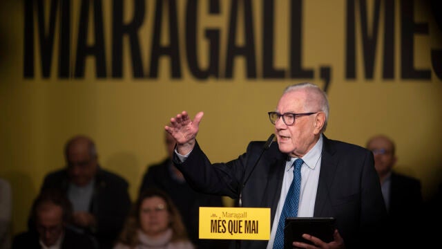 Ernest Maragall, candidato a la alcaldía de Barcelona, participa en un acto de apoyo a su candidatura