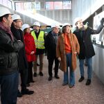La consejera González-Corral visita las obras de la estación de autobuses de Palencia junto a Mario Simón y Alfonso Polanco, entre otros