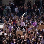 Manifestación en Barcelona convocada por el Sindicato de Estudiantes en el 8M 