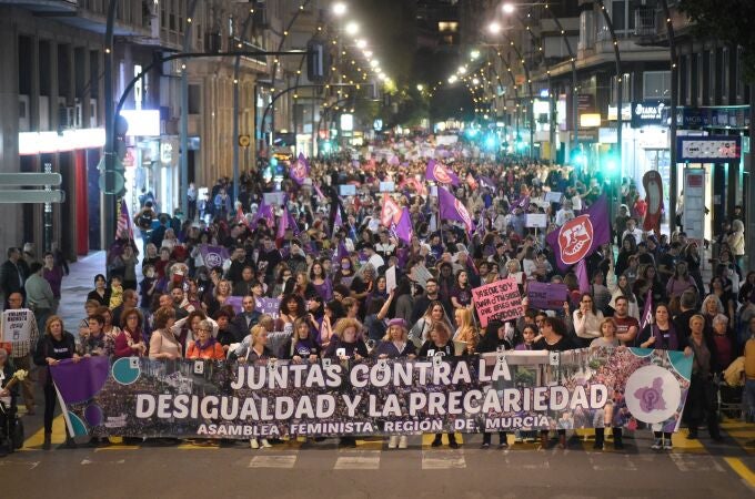 MURCIA.-8M.- La Gran Vía de Murcia clama por la igualdad real en el Día Internacional de la Mujer