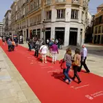 Alfombra roja del Festival de Málaga en la calle Larios