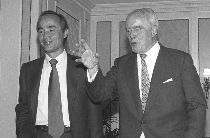 Rafael del Pino Moreno, junto a su hijo, actual presidente de Ferrovial