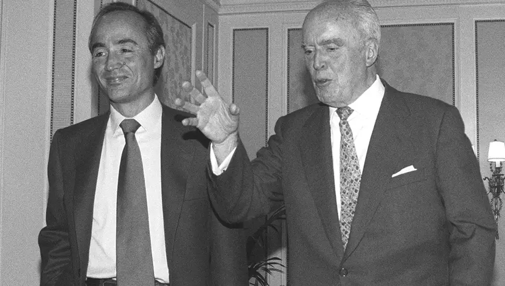 Rafael del Pino Moreno, junto a su hijo, actual presidente de Ferrovial