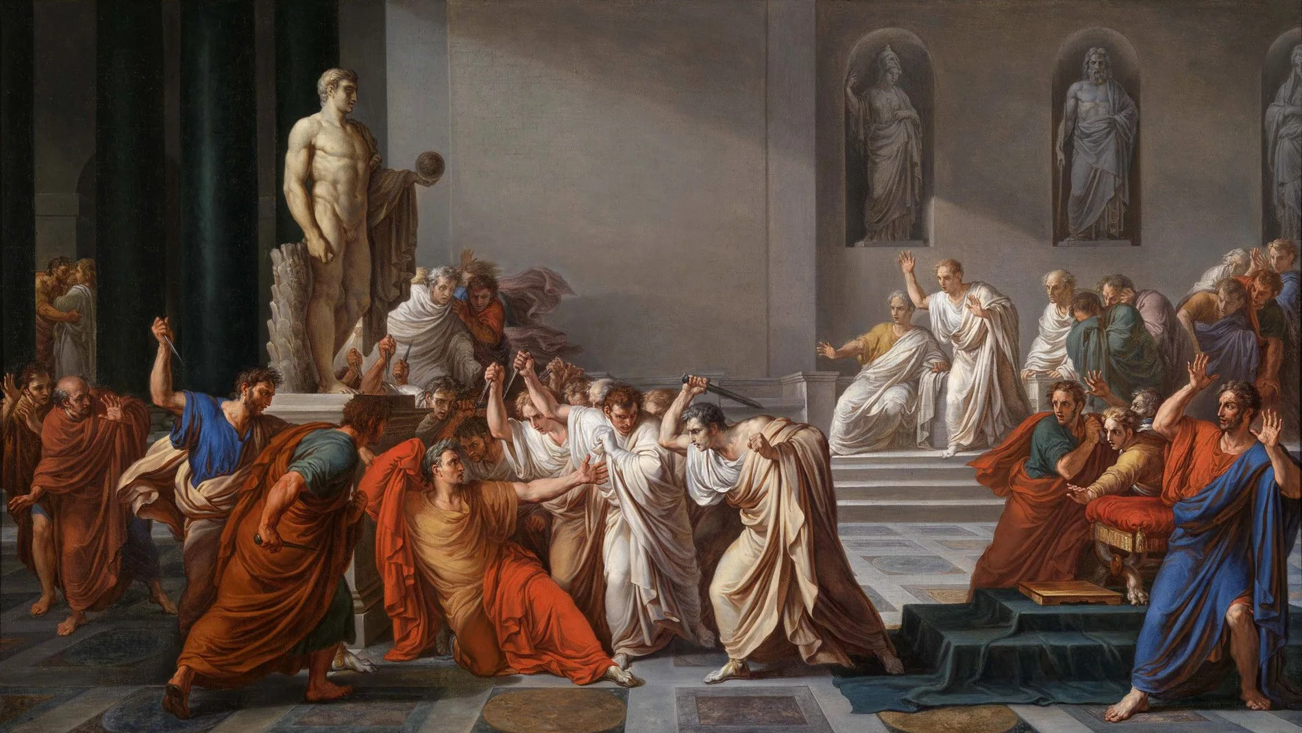 "La muerte de César", por Vincenzo Camuccini