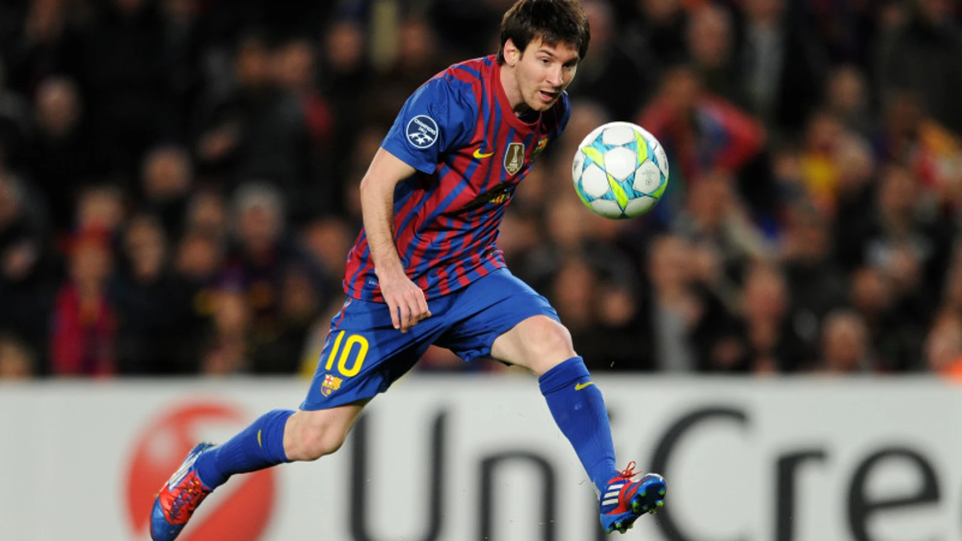 Lionel Messi en aquella noche frente al Bayer Leverkusen