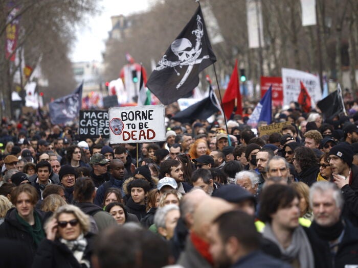 Octava jornada de protestas contra la reforma de las pensiones de Macron
