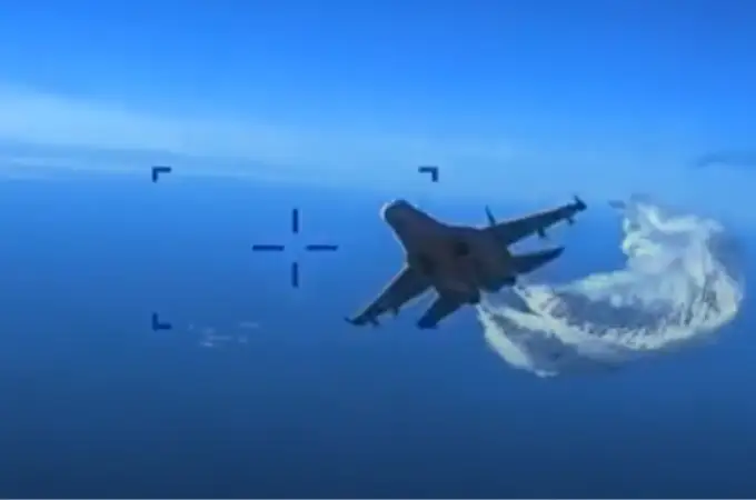 El Pentágono muestra en este vídeo la colisión entre el caza ruso y el dron Reaper de EE UU cerca de Crimea