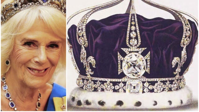 La Reina Camilla y la corona con el diamante Koh-i-Noor